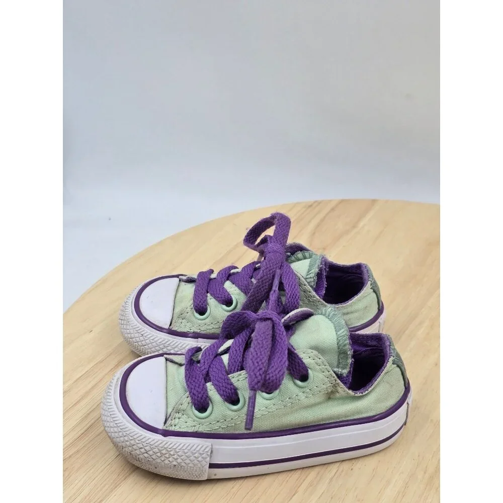Coverse Chuck Taylor All Star Low Top Double Tongue Shoes Toddler Girls sz 4